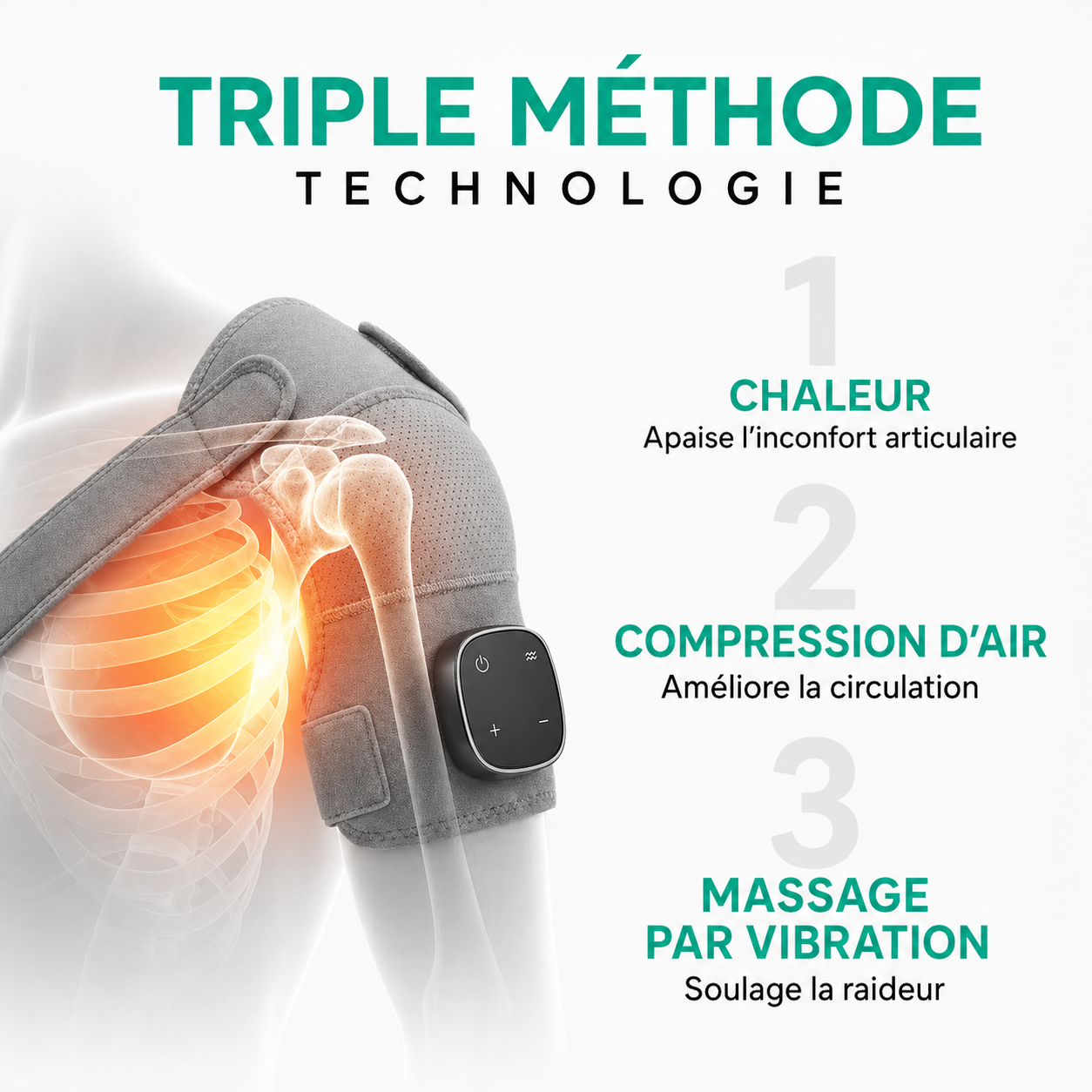 TherapEdge — Masseur d'épaule Triple Action