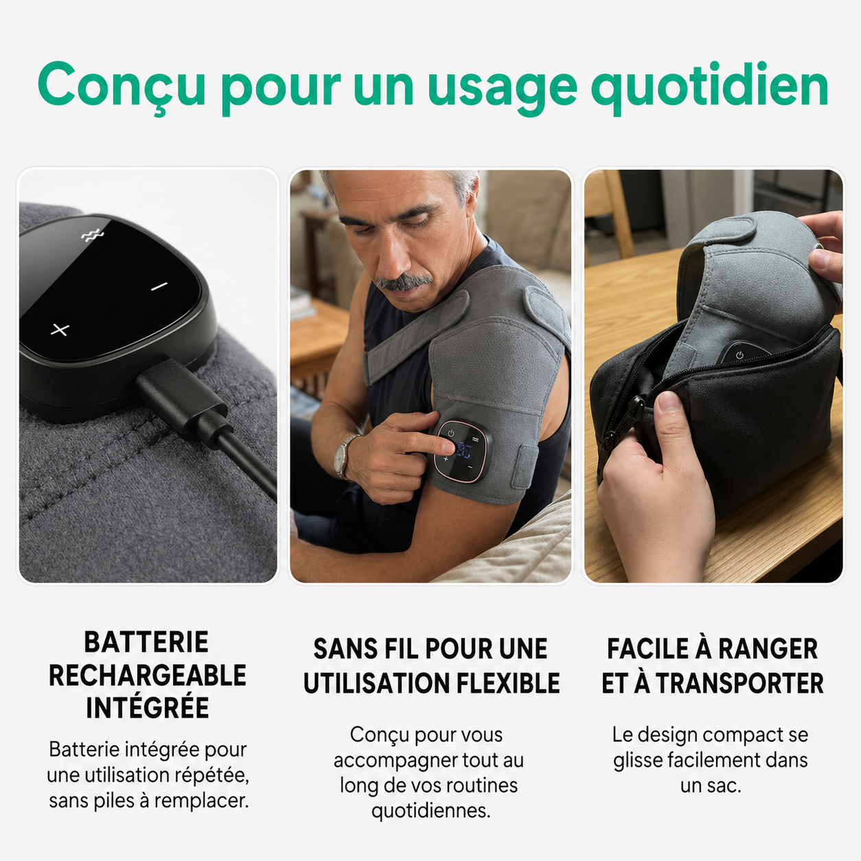 TherapEdge — Masseur d'épaule Triple Action